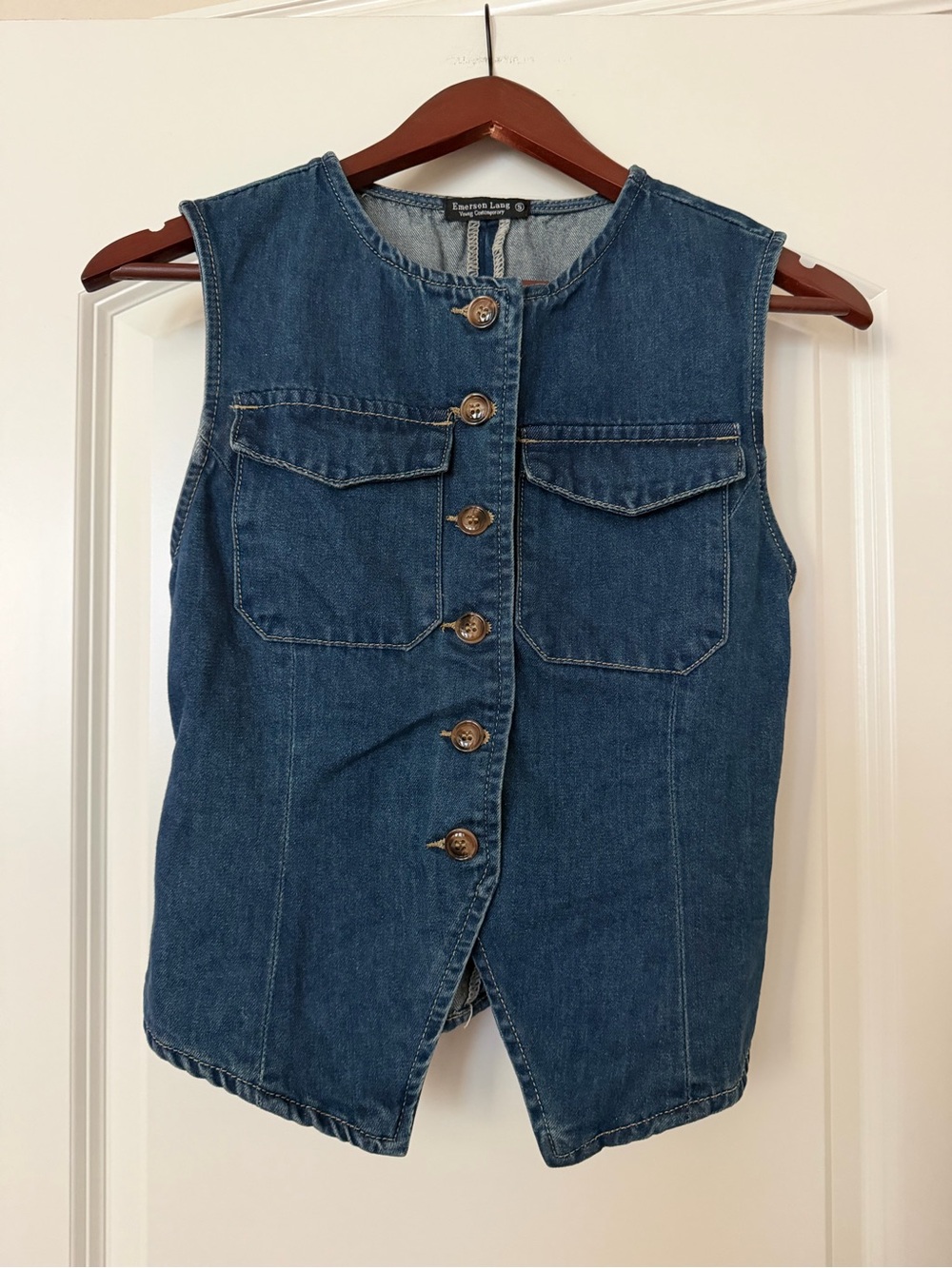 Denim Top - Button-Front Vest